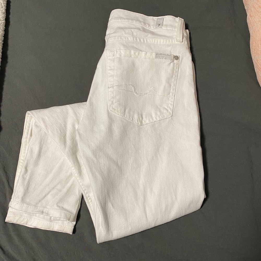 For all mankind white skinny jeans
